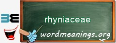 WordMeaning blackboard for rhyniaceae